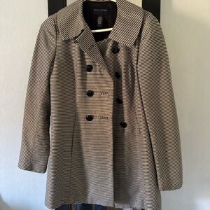 Banana Republic Black and White Striped Trench Coat